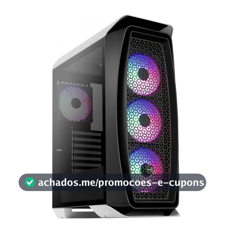 Gabinete Gamer Aerocool Aero One Frost RGB, Mid Tower, White, 4 Fans